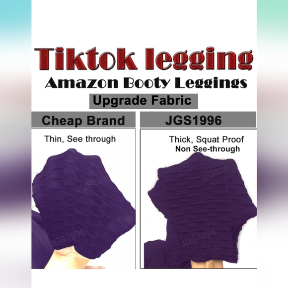 JGS1996 Butt Lifting Leggings Tummy Control Purple Size XL (New) - Picture 5 of 8